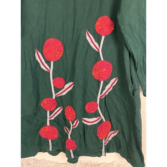 GANESH HIMAL Trading 100% Cotton Made In Nepal Floral Applique Dress Size Medium - Picture 5 of 5